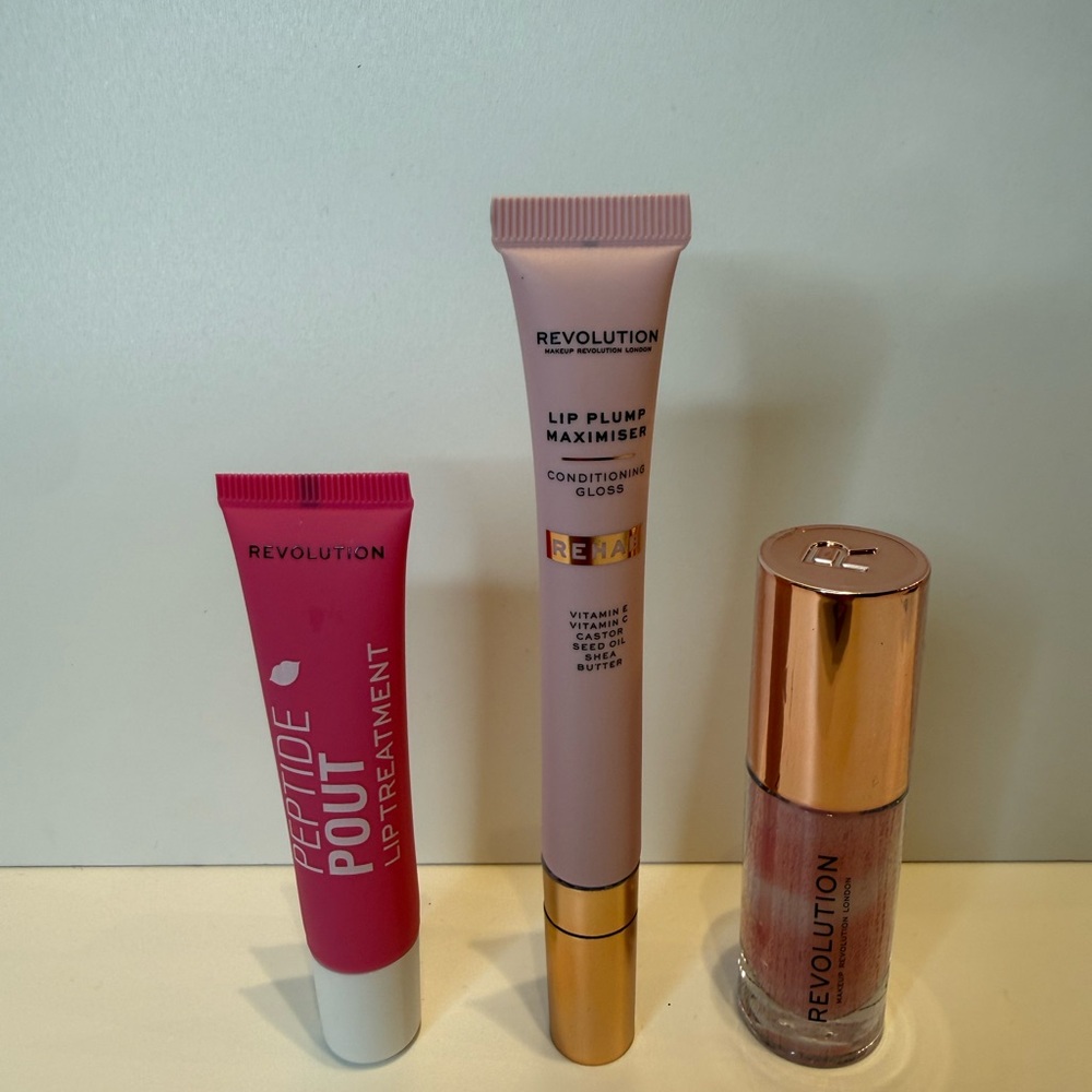 Revolution Lip Trio - Pink, Mauve, and Gold